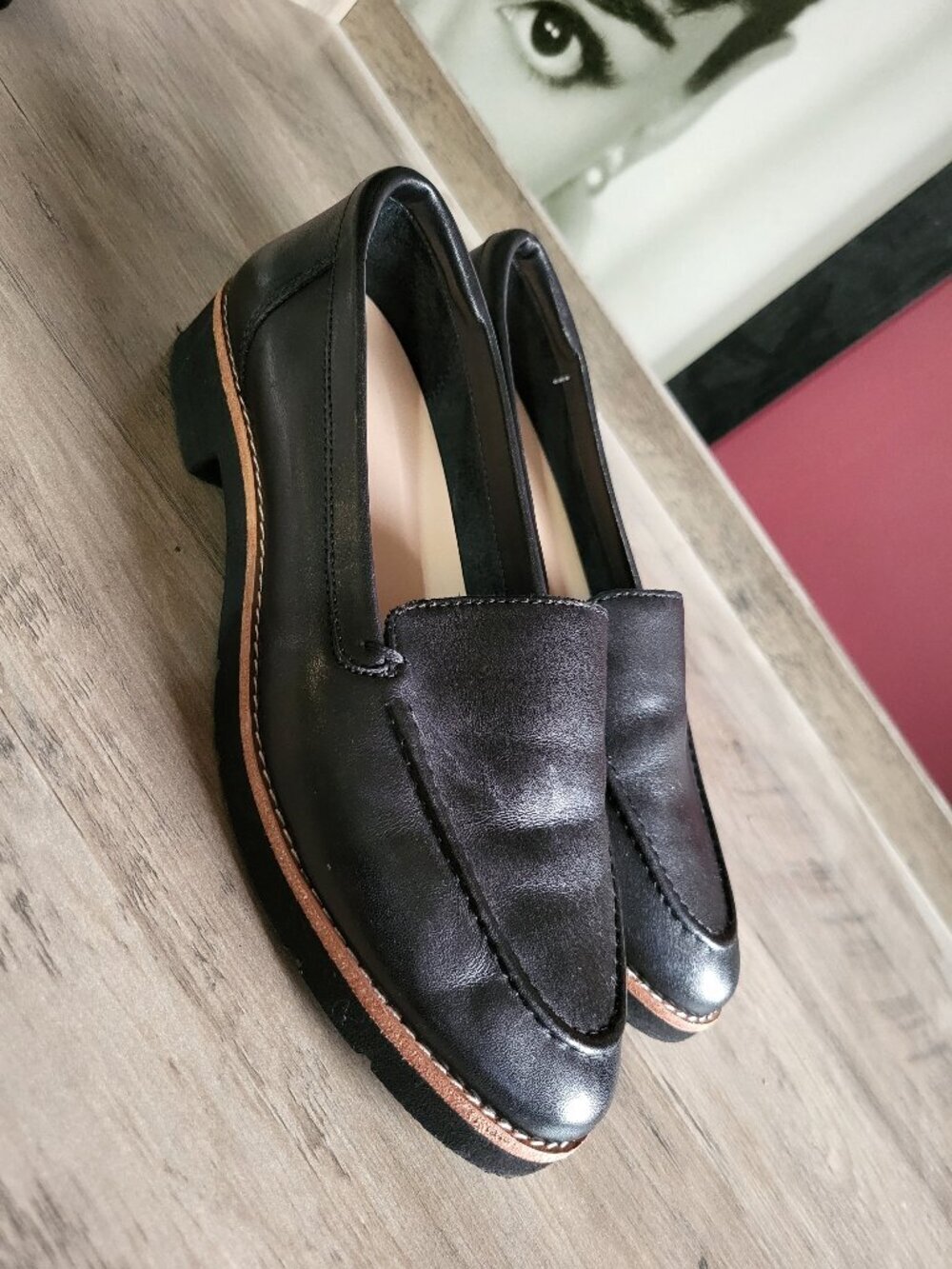 ALDO LEATHER WOMANS LOAFERS SZ 8